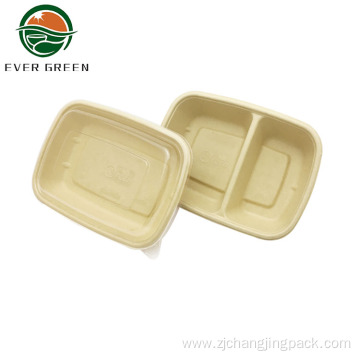 Degradable 2 Compartment Lunch Box Wholesale Packing Boxes